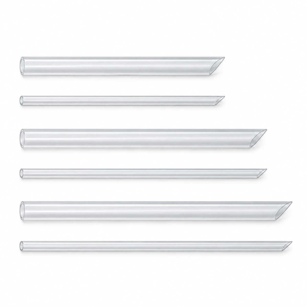 0.6 × 23 cm PP straw · Narrow straw · Clear